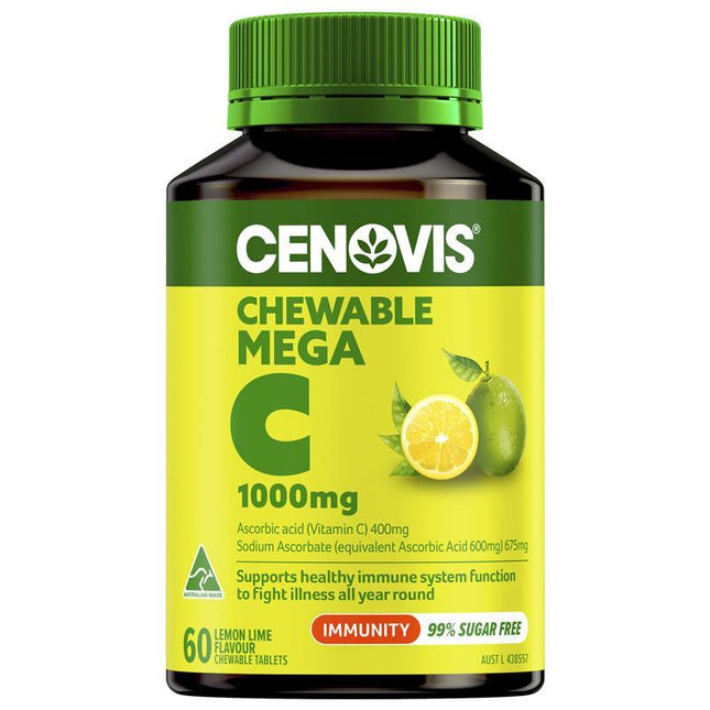 Cenovis Vitamin C 1000Mg Lemon Chewable Tabs 60 - OhYouLuckyDuck.com.au
