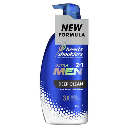 Head And Shoulders Ultramen Deep Clean 2 in 1 Anti Dandruff Shampoo and Conditioner 500ML