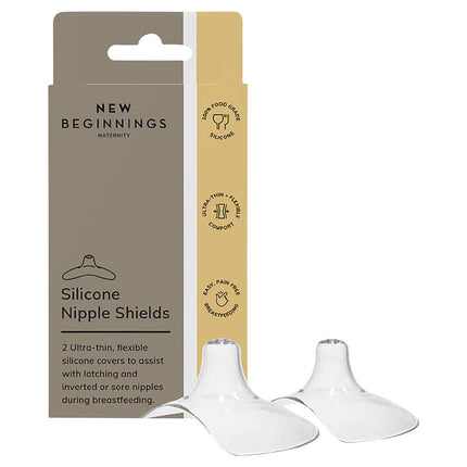 New Beginnings Silicone Nipple Shields for Breastfeeding 2 Pieces