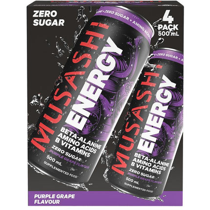 Musashi Energy Drink Purple Grape 4X500ml