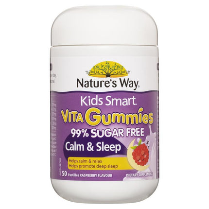 Nature's Way Kids Smart Vita Gummies 99% Sugar Free Calm & Sleep 50 Pasitilles - OhYouLuckyDuck.com.au
