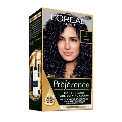 Loreal Paris PrÃ©fÃ©rence Permanent Hair Colour 1 Black