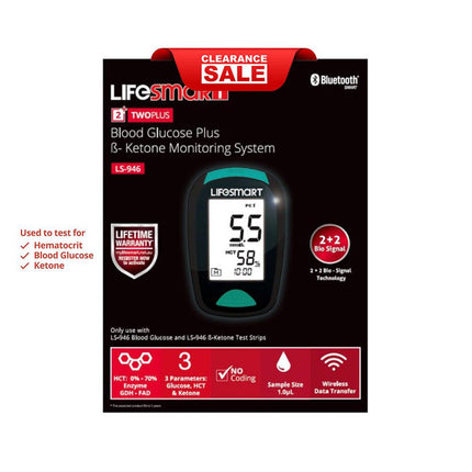 LifeSmart 2Plus Blood Glucose and Ketone Monitor - OhYouLuckyDuck.com.au