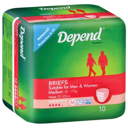 Depend Fitted Briefs Medium 10 Pack - OhYouLuckyDuck.com.au