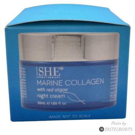 SHE Aromatherapy Marine Collagen Night Cream with Red Algae 50ml - OhYouLuckyDuck.com.au