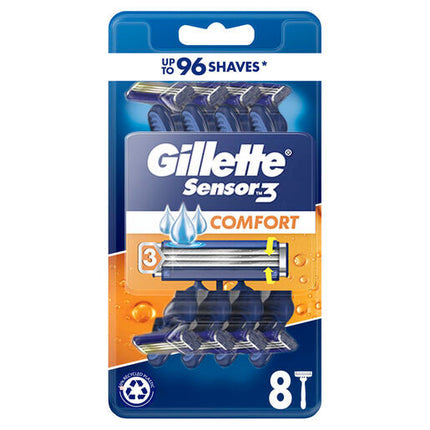 Gillette Sensor 3 Comfort Disposable Razors 8 Pack