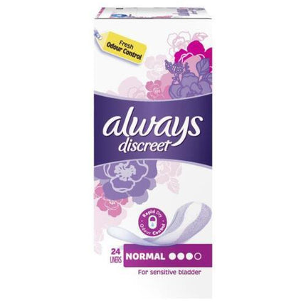 Always Discreet Normal Liners 24 Pack - OhYouLuckyDuck.com.au