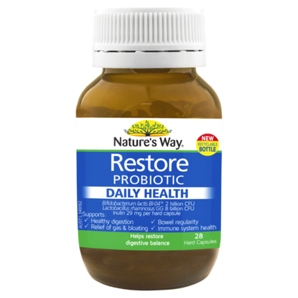 Natures Way Restore Probiotic Daily Health 28 Capsules - OhYouLuckyDuck.com.au