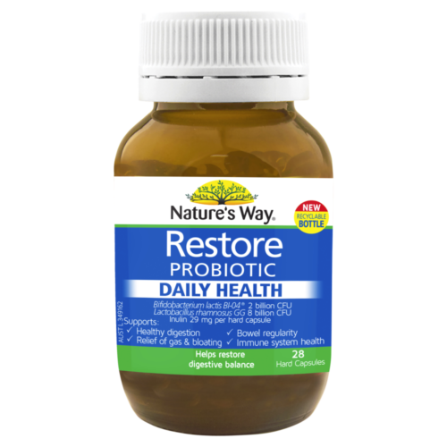 Natures Way Restore Probiotic Daily Health 28 Capsules - OhYouLuckyDuck.com.au