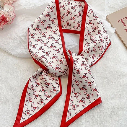 Ditsy Floral Print Scarf Red