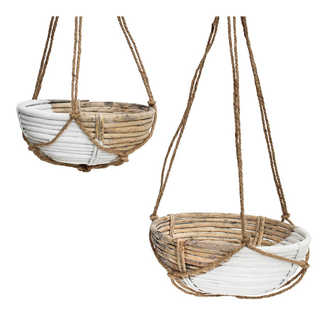 Hanging Willow Planter Basket Storage 29X24CM Set Of 2