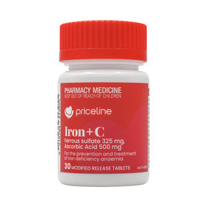 Priceline Pharmacy Iron Plus Vitamin C for Energy and Healthy Blood 30 Tablets