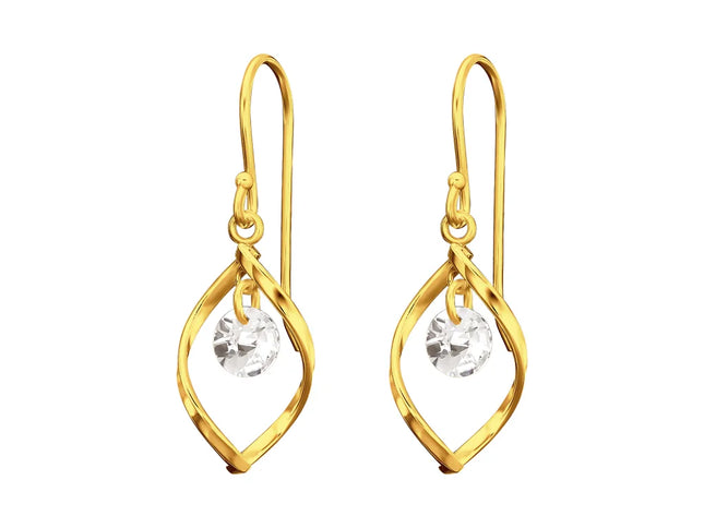 Ross Tear Cubic Zirconia Drop Earrings Gold FE4249G