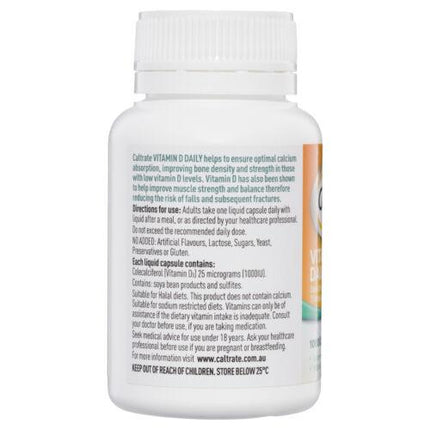 Caltrate Vitamin D Daily 1000IU 180 Liquid Capsules - OhYouLuckyDuck.com.au