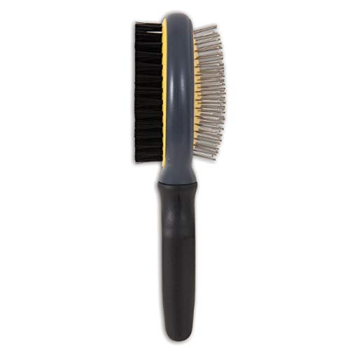 JW Pet Gripsoft Double Sided Pin and Bristle Brush for Dog and Cat Grooming