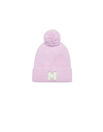 Foote Street Childrens Glitter Knit Beanie With Pom Pom Pink S M