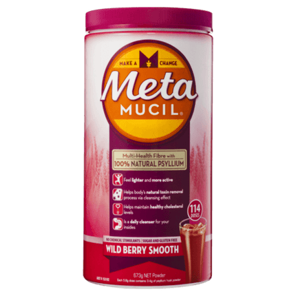 METAMUCIL FIBRE POWDER WILD BERRY SMOOTH 673G - OhYouLuckyDuck.com.au