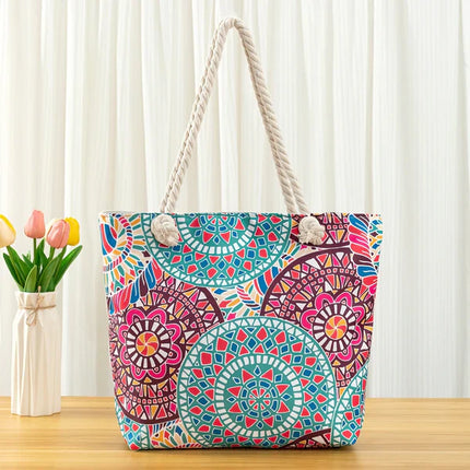 Ginger Bear Boutique Stylish Beach Bag Sandproof Waterproof & Pocket Zipper Tote