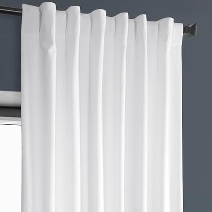 HPD Half Price Drapes Heritage Plush Velvet Curtains for Bedroom and Living Room 50 X 108CM 1 Panel White