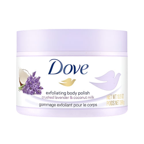 Dove Scrub Exfoliating Body Polish Crushed Lavender & Coconut Milk 298G