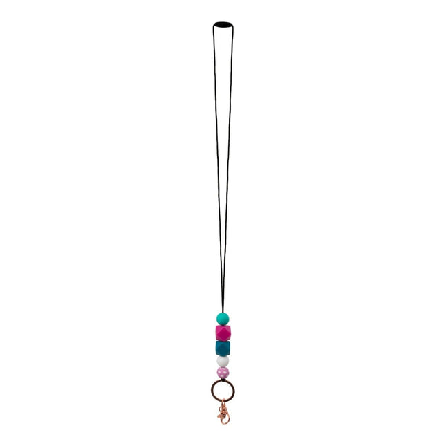 Teacher Silicone Beaded Lanyard with Safety Clip