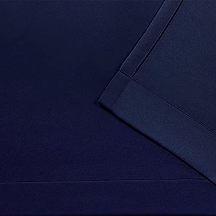 Exclusive Home Sateen Twill Woven Room Darkening Blackout Curtain Panel Pair Peacoat Blue 96 Inch Length