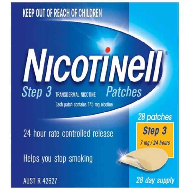 Nicotinell Patches Step 3 7mg 28 Patches - OhYouLuckyDuck.com.au