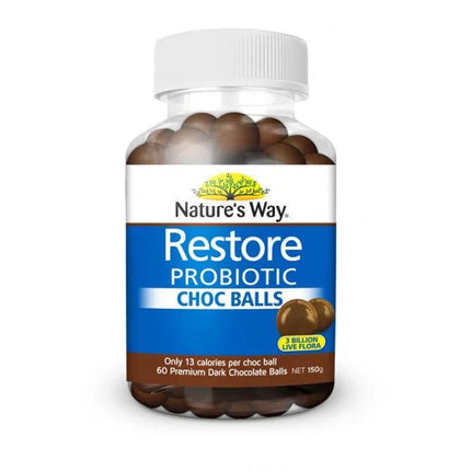Natures Way Restore Probiotic ChocBalls 60 Chocolate Balls - OhYouLuckyDuck.com.au