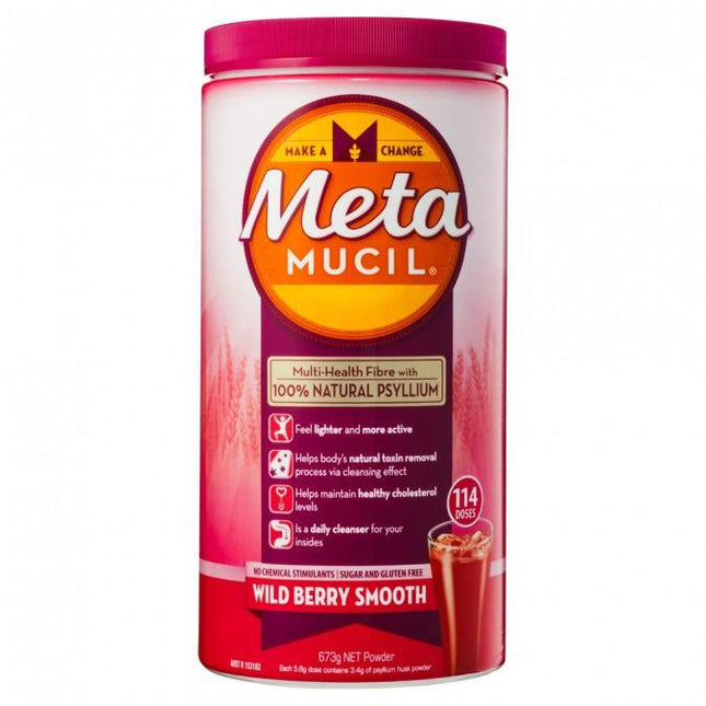 METAMUCIL FIBRE POWDER WILD BERRY SMOOTH 673G - OhYouLuckyDuck.com.au