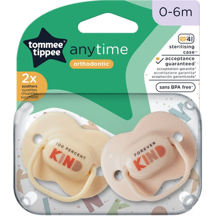Tommee Tippee Closer to Nature Soother Any Time 0-6M 2Pk (Asorted) - OhYouLuckyDuck.com.au