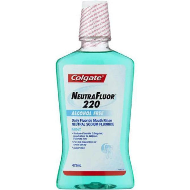 Colgate Neutrafluor 220 Mouth Rinse Alcohol Free Mint 473ml - OhYouLuckyDuck.com.au