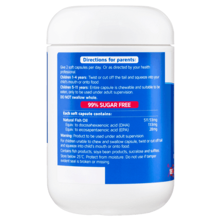 Natures Way Kids Smart Burstlets Omega 3 Fish Oil Trio 180 Capsules - OhYouLuckyDuck.com.au
