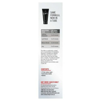 Schwarzkopf Live Colour Silver Toner 75mL - OhYouLuckyDuck.com.au