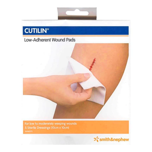 Cutilin 76300 Low Adherent Wound Pads 10X10cm 5 Pack - OhYouLuckyDuck.com.au