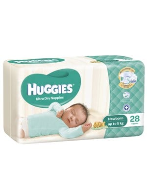 Huggies Ultra Nappy NEWBORN 28 Pack