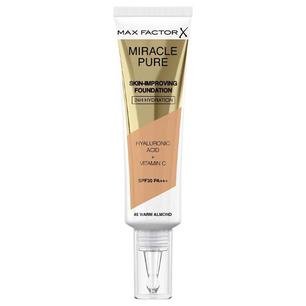 Max Factor Miracle Pure Foundation 45 Warm Almond - OhYouLuckyDuck.com.au