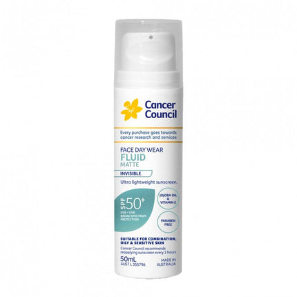 Cancer Council Fluid Matte Invisible SPF50 Plus 50ml - OhYouLuckyDuck.com.au