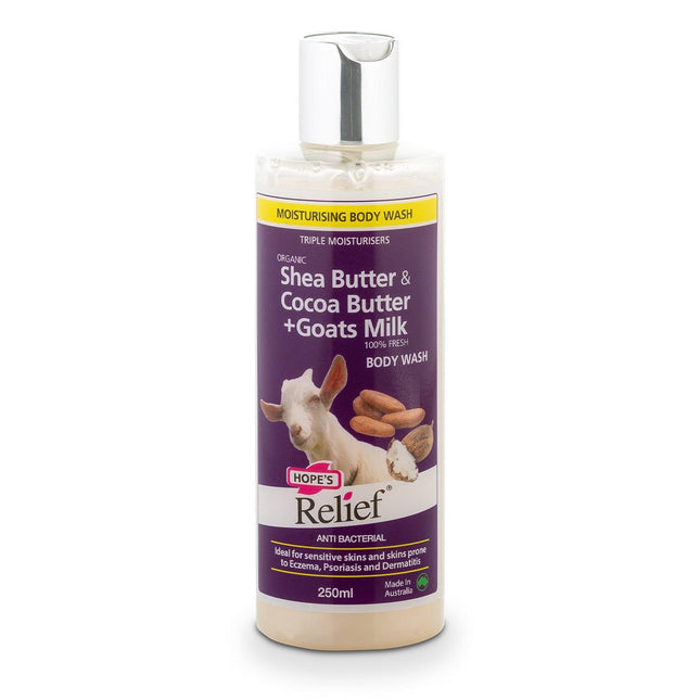 Hopeâ€™s Relief Organic Shea butter, Organic Cocoa butter & Goats Milk Body Wash 250mL