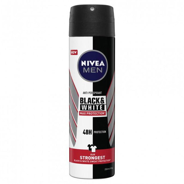 Nivea Men Black & White Max Protect Aerosol Deodorant 250ml - OhYouLuckyDuck.com.au