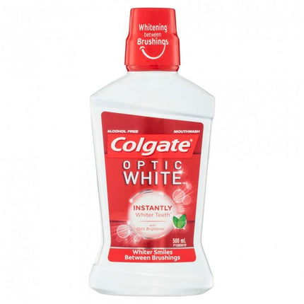 Colgate Mouthwash Optic White 500mL - OhYouLuckyDuck.com.au