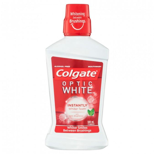 Colgate Mouthwash Optic White 500mL - OhYouLuckyDuck.com.au