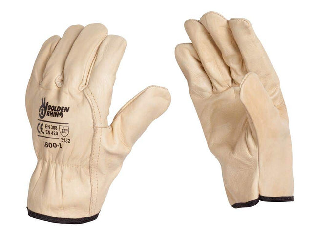 Rhino Gloves Gold Leather Large