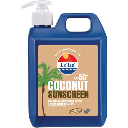 Le Tan SPF 50+ Coconut Sunscreen Lotion 1L