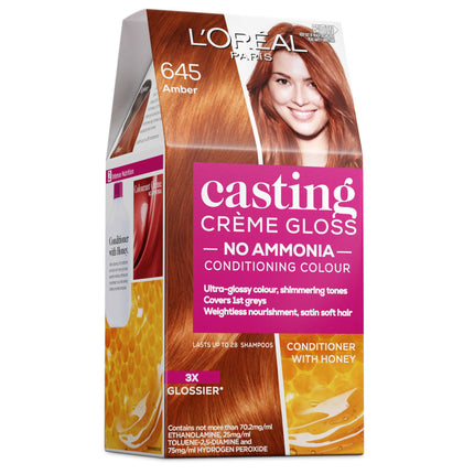 L'Oreal Excellence Cream Gloss Semi-Permanent Hair Colour - 645 Amber (Ammonia Free) - OhYouLuckyDuck.com.au