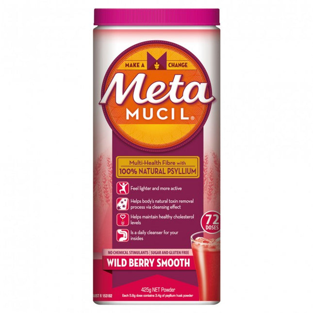 Metamucil Wild Berry Smooth Fibre Powder 72 Doses 425g - OhYouLuckyDuck.com.au