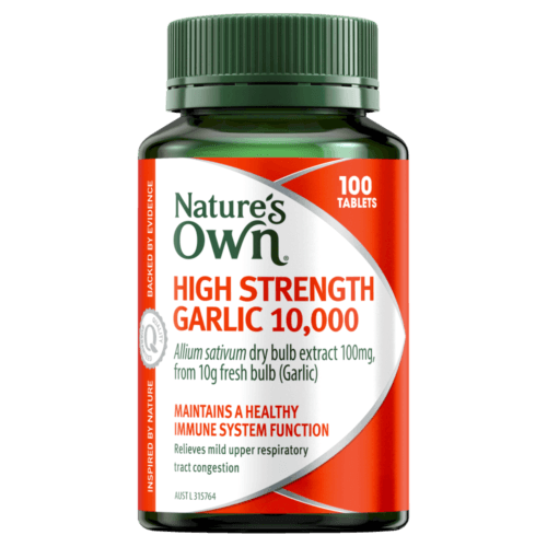 Natures Own High Strength Garlic 10000mg 100 Tablets - OhYouLuckyDuck.com.au