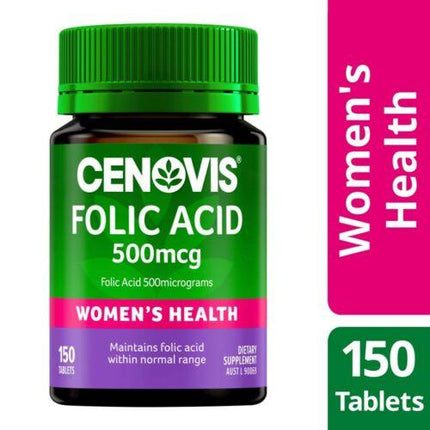 Cenovis Folic Acid 500mcg Tablets 150 - OhYouLuckyDuck.com.au