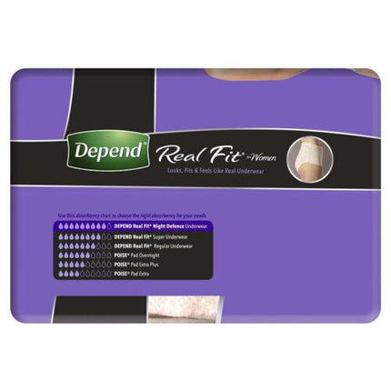 Depend Real Fit Night Defence Incontinence Underwear Women Large 8 Pack - OhYouLuckyDuck.com.au
