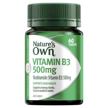 Natures Own Vitamin B3 500mg 60 Tablets - OhYouLuckyDuck.com.au