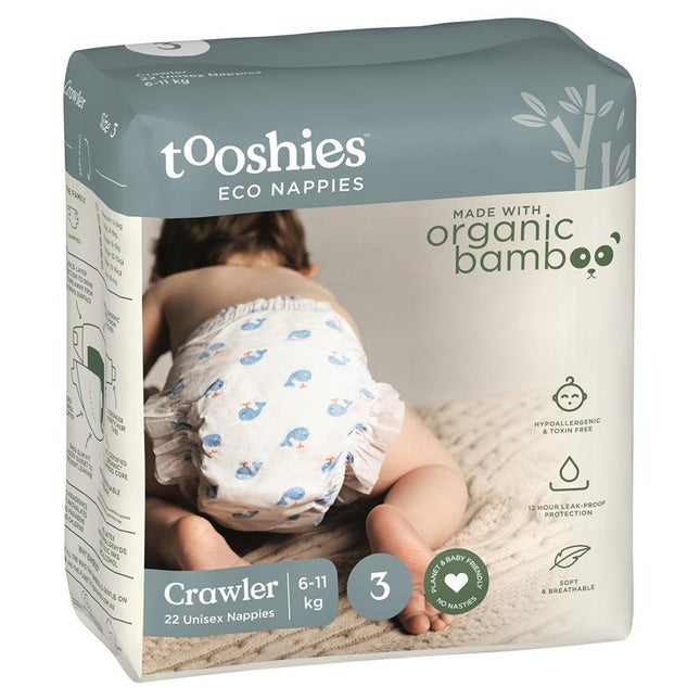 Tooshies Nappies Size 3 Crawler 22 Pack
